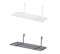 ADOCARN Étagère à Panneaux Grillagés Noire Rangement en Fil Métallique Support Mural Étagère Droite pour Chambre Organisateur Cuisine Et Salle De Bain Panier De Rangement Pratique