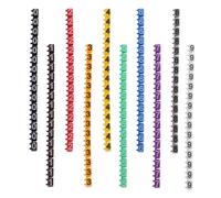 ADOCARN Étiquettes de Câbles Tubes Plastiques Numérotées 0-9 150 Pièces Multicolores pour Fils Électriques 1,5 Mm² Diamètre 2,0-3,0 MM Organisation Câbles Bureau Maison