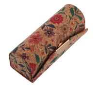 ADOCARN Étui à Rouge à Lèvres et Design Élégant en Liège Marron Vintage avec Miroir Intégré, Grosse Capacité Pochette Cosmétique Portable pour Femmes