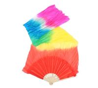ADOCARN Éventail Pliant Long Soie pour Danse du Ventre Voile de Danse Coloré Fan Flexible pour Spectacles et Performances Artistiques