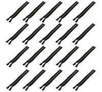 ADOCARN Fermetures Éclair de Jeans en Métal Angle Cuivre, Accessoires Vestimentaires Noirs 18 Cm, Surface Lisse et Toucher Agréable, Pack de 20 Pièces pour Couture et Réparation