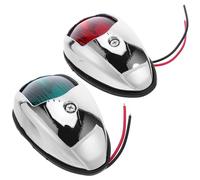ADOCARN Feux de Navigation pour Bateaux 2pcs LED Étanches en Abs et Acrylique Argentés, pour Bateau de Pêche et Navigation de Nuit