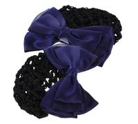 ADOCARN Filets à Cheveux Pour Femmes Nœud En Tissu Lot De 2 Bleu Chignon Pour Infirmières Employées Polyvalentes Usage Professionnel