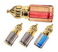 ADOCARN Flacon de Parfum Rechargeable 6Ml en Verre Couvercle en Alliage Bouteille de Voyage pour Huiles Essentielles Design Créatif et Étanche 4Pcs