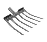 ADOCARN Fourche de Jardin en Acier à 5 ou 6 Dents pour Labour Profond et Retournement du Sol, Design Multidenté Argenté, pour Plates-Bandes et Activités Agricoles