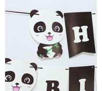 ADOCARN Guirlande Anniversaire Panda 2,5 M en Papier Bande Adhésive Auto-adhésive, Facile à Appliquer, pour Fête D'anniversaire Entre Branches D'arbres