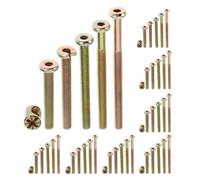 ADOCARN Jeu de Boulons et Écrous M6 Compatible Universellement 100 Pièces pour Meubles avec Revêtement Robuste en Cuivre pour Lits et Armoires