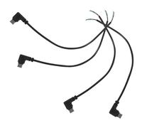 ADOCARN Kit de 4 Câbles USB-C Mâles Nus 4 Broches à 90 Degrés 0,25 M pour Usage Électronique et Réparation Couleur Noire