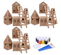 ADOCARN Kit de Maison Miniature Carton à Colorier pour Garçon Fille Modèle DIY de Petite Maison à Assembler Décoratif Portable et Éducatif