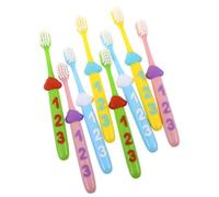 ADOCARN Lot de 2 brosses à dents pour enfants : brosses à dents en plastique à poils souples pour tout-petits - brosse à dents manuelle à manche numéroté pour la santé bucco-dentaire des