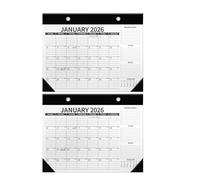 ADOCARN Lot de 2 calendriers permanents 2026, calendrier de bureau scolaire du 25 juillet au 26 décembre, planificateur annuel en papier épais, planificateur mensuel pour bureau et école