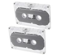 ADOCARN Lot de 2 Cassettes Audio Vierges 30 Enregistrement, Plastique Solide, Format, Style Rétro pour Enregistreur Audio