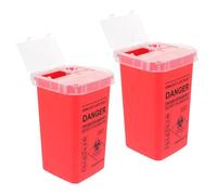 ADOCARN Lot de 2 Conteneurs à Objets Tranchants en Plastique Rouge, Boîtes de Collecte Renforcées Multifonctions, Seaux Réutilisables pour Déchets Médicaux Professionnels, 2 Pièces, Usage