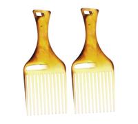 ADOCARN Lot de 2 Peignes à Dents Larges Ambrés en Plastique Grand Format Peigne à Tresser pour Cheveux Bouclés et Épais Coiffure Afro et Démêlage Facile