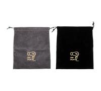 ADOCARN Lot de 2 Sacs à Cordon Noirs en Tissu Doux Résistant et Lavable pour Sèche-cheveux, Sac Multifonctionnel de Voyage avec Crochet de Suspension