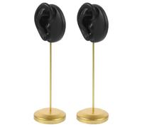 ADOCARN Lot de 2 supports de boucles d'oreilles : support de piercing en forme d'oreille, présentoir de boucles d'oreilles, base ronde, mannequin, organisateur de nombril, pour