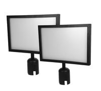 ADOCARN Lot de 2 supports de signalisation A4 en acier inoxydable, support horizontal pour affiche, pour le contrôle des foules, les sentinelles, les barrières de file d'attente, les panneaux