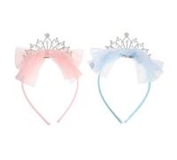 ADOCARN Lot de 2 -têtes couronne de princesse : -tête d'anniversaire en strass avec perles d'imitation - Accessoires de coiffure pour filles, couronne de princesse, pour une fête