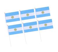 ADOCARN Lot de 20 Drapeaux à Main D'argentine Légers et Portables en Polyester Bâton en Plastique, pour Bar et Inauguration