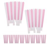 ADOCARN Lot de 24 Paquet de Maïs Soufflé en Papier Rayés Rose avec Bordure Ondulée, Faciles à Assembler et Résistants à L'huile, pour Fêtes D'anniversaire et Décorations Festives