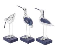 ADOCARN Lot de 3 Décorations Bois Artisanales D’Oiseaux Marins Style Méditerranéen, Ornements Photo pour Décoration Intérieure Bord de Mer, Accessoires Déco Maison Salon Style Aléatoire