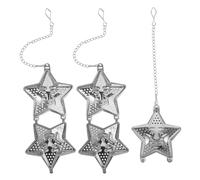 ADOCARN Lot de 3 Infuseurs à Thé en Acier Inoxydable Forme Étoile avec Chaîne et Crochet, Passoire Fine Réutilisable pour Thé en Vrac et Épices, pour Infusion la Tasse