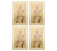 ADOCARN Lot de 4 cartes amulettes de l'année du cheval 2026, cartes Feng Shui Taisui dorées pour le Nouvel An chinois, la santé, la richesse, la protection paisible et propice B
