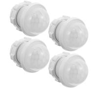 ADOCARN Lot de 4 Coques de Protection en Plastique pour Boîtier Détecteur de Mouvement Infrarouge, Couvercle de Capteur à Vis Compact pour Détection de Corps Humain, Compatible Systèmes