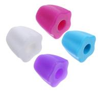 ADOCARN Lot de 4 Couvercles Distributeurs de Dentifrice en Silicone Alimentaire Blanc, Presse-tube Auto-scellant Pratique pour Usage Domestique, Contrôle Précis Dose, Accessoire Hygiène