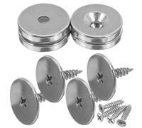 ADOCARN Lot de 4 de Loquets Magnétiques Argentés pour Porte D'armoire en Fer Forme Ronde Maintien Ferme et Design Élégant pour Fermeture Magnétique