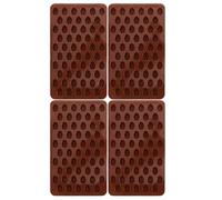 ADOCARN Lot de 4 mini moules à grains de café : moules à pâtisserie en silicone en forme de grains de café, moules à bonbons pour desserts, décorations de gâteaux, fondants et glaçons