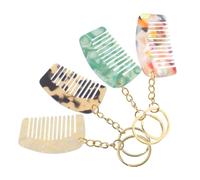ADOCARN Lot de 4 Peignes à Dents Larges Miniatures en Acétate Portable et Polyvalent, Porte-clés Pratique pour Ranger la Poche Paquet à Dos