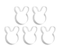 ADOCARN Lot de 5 Emporte-pièces Lapin en Acier Inoxydable Antiadhésif, Petits Moules à Biscuits et Fruits, Ustensiles Pâtisserie pour Maison et Occasions Spéciales, Facile à Nettoyer,