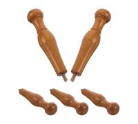 ADOCARN Lot de 5 Patères en Bois Naturel Couleur Kaki Vis, Crochets Muraux Courbés Sûrs et Polyvalents pour Suspendre Vêtements le Placard Couloir
