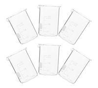 ADOCARN Lot de 6 Béchers Doseurs en Verre de Laboratoire 25 Ml Résistants à Haute Température Échelle Graduée, Base Stable et Bec Verseur, Outil de Mesure Précis pour Usage en Chimie