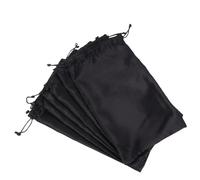 ADOCARN Lot de 6 Paquet à Perruques à Cordon de Serrage Noirs Pochettes de Rangement pour Extensions de Cheveux et Outils Capillaires Paquet de Transport Pratiques pour Voyage et Salon