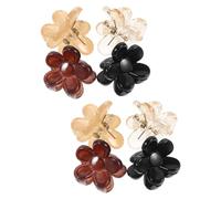 ADOCARN Lot de 8 Mini Pinces à Cheveux Fleurs Strass Petites Griffes pour Filles et Tout-petits Maintien Cheveux Fins et Épais Usage Quotidien Couleurs Transparent, Ivoire, Caramel