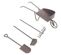 ADOCARN Lot de 8 Outils de Jardinage pour Maison de poupée, Accessoires de Jardin Miniatures, Mini Chariot, Pelle, râteau, brouette pour Plantes succulentes, bonsaï, Pot, Artisanat, Micro-Paysage