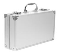 ADOCARN Mallette Outils Vide en Alliage D'aluminium Argenté, Boîte de Rangement Portable et Multi-Usage Capacité Adaptée pour Accessoires et Papeterie Lors de Salons Professionnels