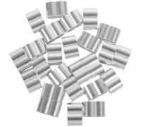 ADOCARN Manchons de Sertissage Résistants à L'usure Paroi Fine en Aluminium à Double Trou 25 Pièces pour Câbles Métalliques pour Aventures en Plein Air et Camping