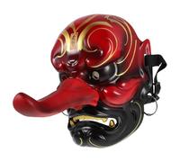 ADOCARN Masque Tengu japonais : Masque de démon traditionnel effrayant - Couvre-visage authentique de style Kabuki - Accessoire de costume pour cosplay et spectacles de théâtre d'Halloween