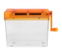 ADOCARN Mini Destructeur de Documents Manuel pour Bureau à Domicile, Coupe-Papier A6 Portable Orange, sans Électricité Boîte de Collecte Intégrée, Outil de Découpe de Documents Compact