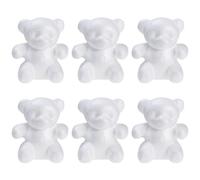 ADOCARN Modèles en Mousse Ours Blanc 6 Pièces en Bipeltate pour Décoration Créative, Isolation Thermique et Ornements de Bureau, Accessoires pour Garçon et Filles