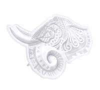 ADOCARN Moule en Silicone pour Résine Époxy Blanc Flexible Résistant à l'Usure Tête d'Éléphant pour Décoration Murale et Loisirs Créatifs DIY