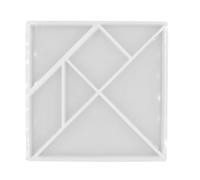ADOCARN Moule Silicone Blanc pour Résine Époxy Facile à Utiliser et Nettoyer, Moule Tangram Créatif pour Fabrication de Puzzles et Travaux Manuels