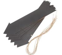 ADOCARN Panneaux Fléchés en Bois Ardoise Double Face Personnalisables Lanière Suspendus pour Signalisation Extérieure et Intérieure 6 Pièces 8,9X33,5 CM