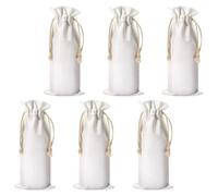 ADOCARN Paquet pour Bouteilles en Tissu Fermeture à Cordon, Lot de 6, Pochettes Réutilisables pour Rangement de Bouteilles de Vin, Pratiques pour Voyageurs