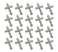 ADOCARN Pendentifs Croix Design Unique et Style Simple Lot de 20 en Alliage Argenté Accessoires pour Bracelets pour Fabrication de Bijoux DIY pour Cosplay
