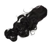 ADOCARN Perruque longue bouclée et ondulée : perruque noire pour femme - au milieu, aspect naturel, cheveux ondulés résistants à la chaleur, pour Halloween, usage quotidien - Accessoires de