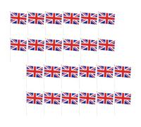 ADOCARN Petits Drapeaux Britanniques avec Bâtons Lot de 40 en Polyester Légers Décoratifs pour Fêtes Nationales, Événements Sportifs et Décoration de Lieux